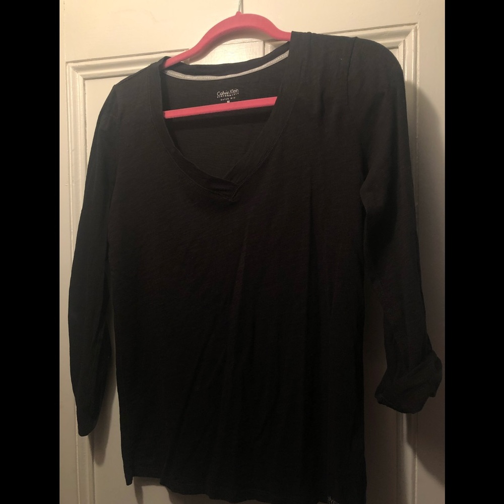 Calvin Klein 3/4 sleeve black shirt, medium